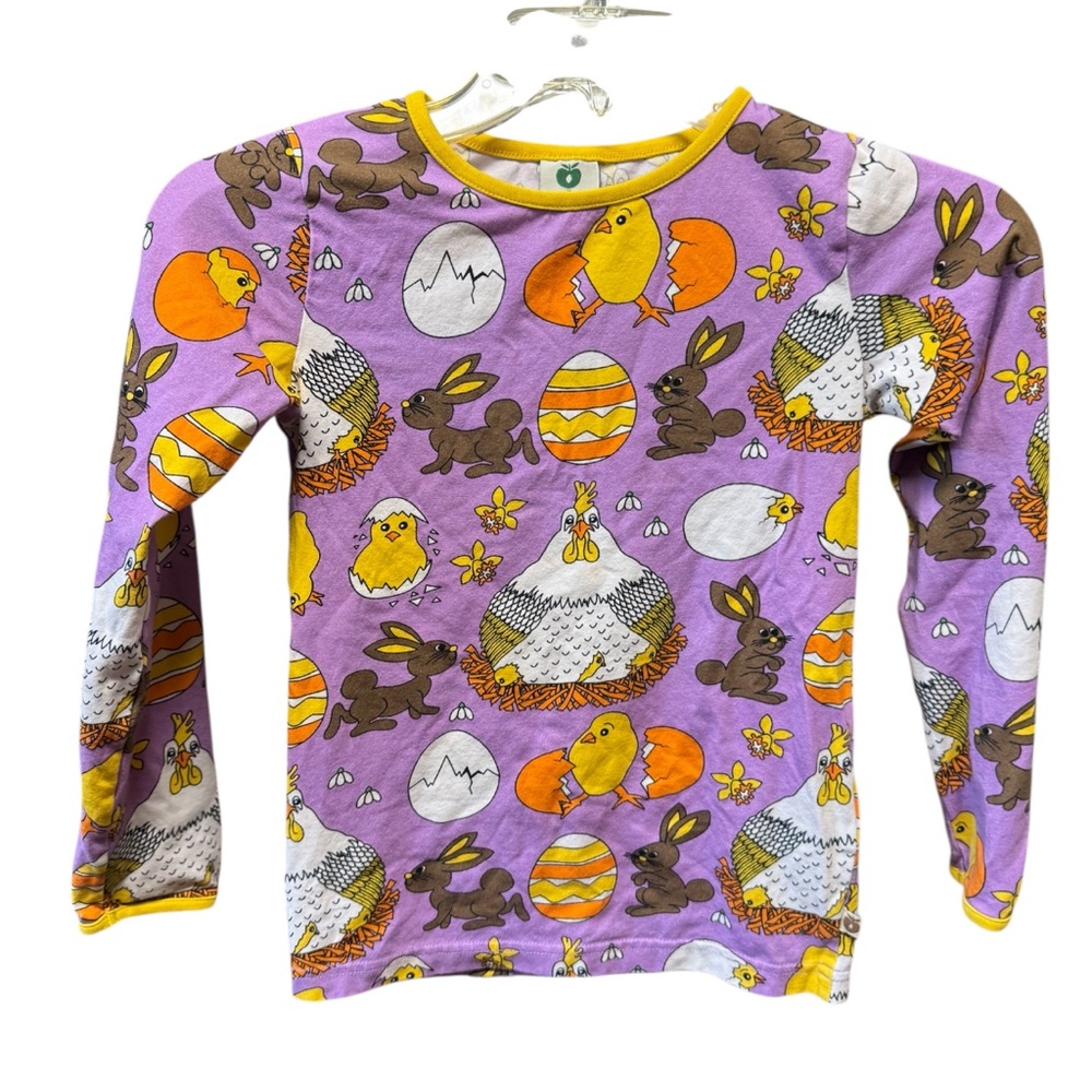 småfolk Girls SZ 7-8 Easter Print long sleeve T-shirt